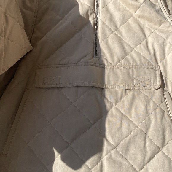 Banana Republic Quilted Half Zip Anorak Jacket Coat NEW XS Tan Beige - Picture 4 of 14